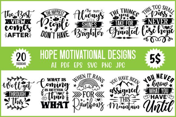 Download Hope Motivational Designs Bundle - Motivational designs Collection