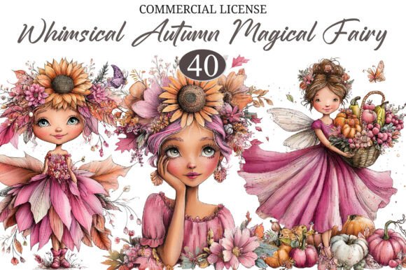 Download Whimsical Magical Autumn Fairy Clipart - Whimsical Collection