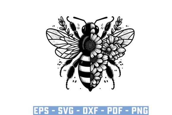 Download Gift Bee with Flowers Funny Vector Files - Premium Resources