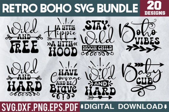 Download RETRO BOHO SVG BUNDLE - Boho svg bundle Collection