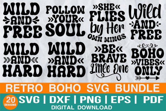 Download RETRO BOHO SVG BUNDLE - Boho svg bundle Collection