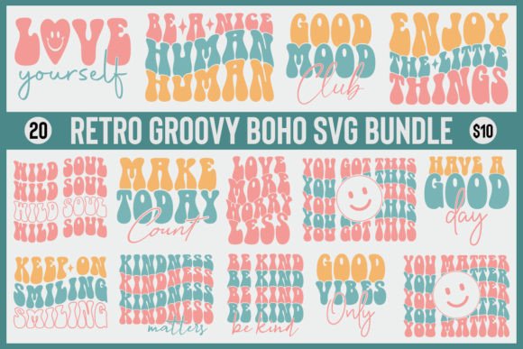 Download Retro Groovy Boho Svg Bundle Vol 2 - Boho svg bundle Collection